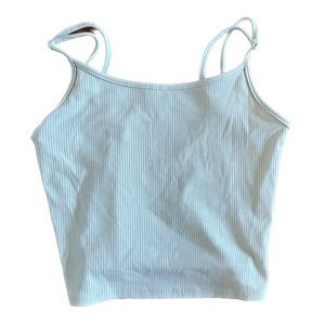 American Eagle Outfitters Teal/Light Green Spaghetti Strap Cropped Tank Top Sz M